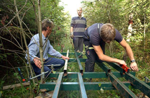 Through the forest on flexible rails.  Photo by Odd Geir Sæther.